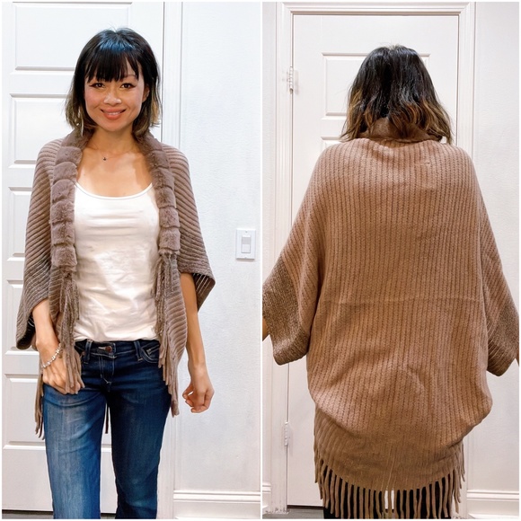 016 Cozy Vegan Fur Fringe Cardigan - Picture 9 of 10